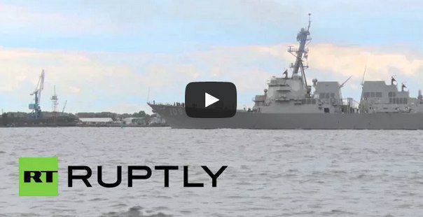 American destroyer arrives in Riga