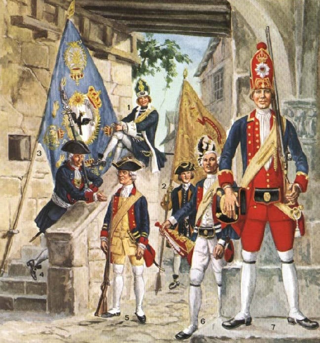 Prusyalı kralın hizmetinde Rus askerleri