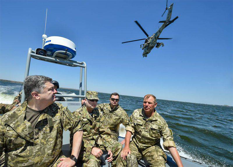 Poroshenko seuraa Ukrainan laivaston harjoitusten kulkua Bugin suistossa