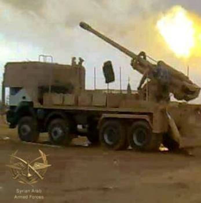 Syrian army uses long-range cannons mounted on Mercedes 4140