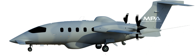 Multipurpose MPA patrol aircraft of the Italian company PIAGGIO AEROSPACE