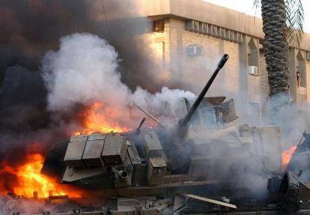 Otra desgracia estadounidense: BMP M-2 "Bradley" en Arabia Saudita en batallas arden como fósforos