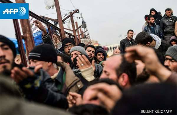 Bearded "refugees" from Syria and Iraq are storming the Turkish border. UN requires Erdogan to let everyone in ...