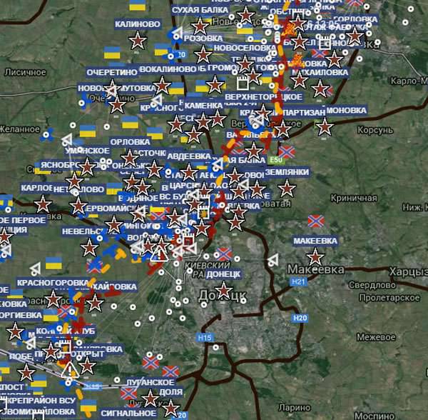 Карта украины авдеевка на карте. Карта Горловки с районами. Горловка на карте Донецкой Республики. Карта боевых действий Новоселовка. Карта Горловки Донецкой области подробная.