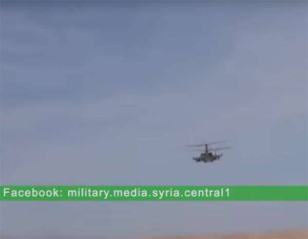 Russian Aerospace Forces used Ka-52 Alligator helicopters in Syria