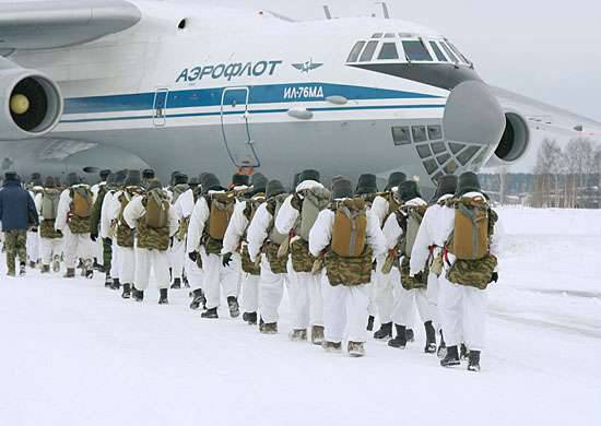 Landing troops of the Airborne Forces of the Russian Federation and CSTO RRF in arctic conditions