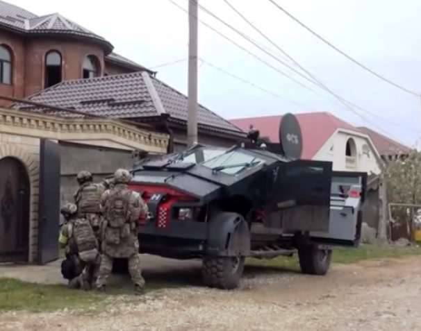 El carro blindado "Falcatus" ("The Punisher") participó en una operación especial del FSB en Daguestán.