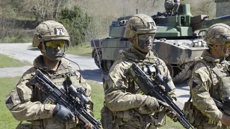 Huelga Griffin Ejercicio de graduación del cuerpo militar franco-británico realizado en Gran Bretaña