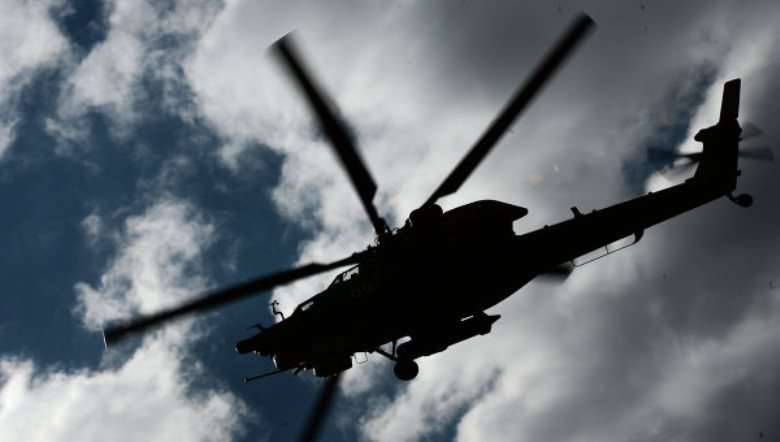 Pilotos de helicóptero do Distrito Militar do Sul realizaram ataques de foguetes contra alvos terrestres