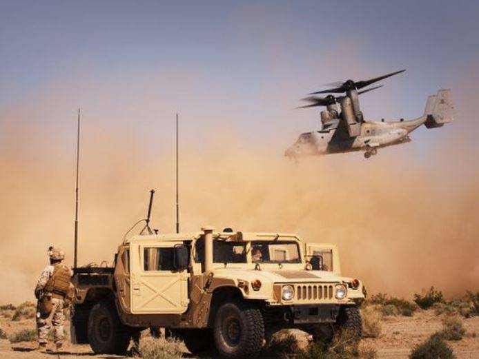 Osprey armed with rockets and bombs