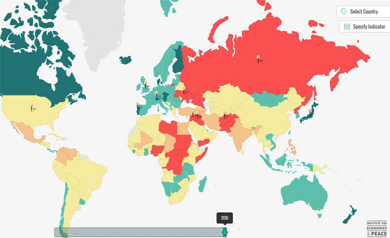 Milagres do ranking mundial: a Rússia é mais perigosa do que a Turquia e a Síria é 163 dos 162 ...