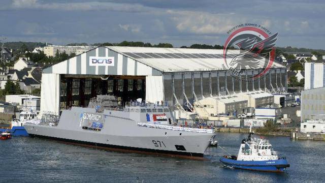 In France, launched the first corvette for the Egyptian Navy