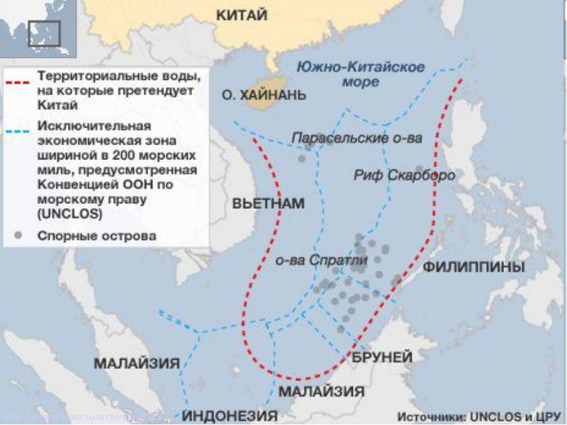 Южно китайское море карта