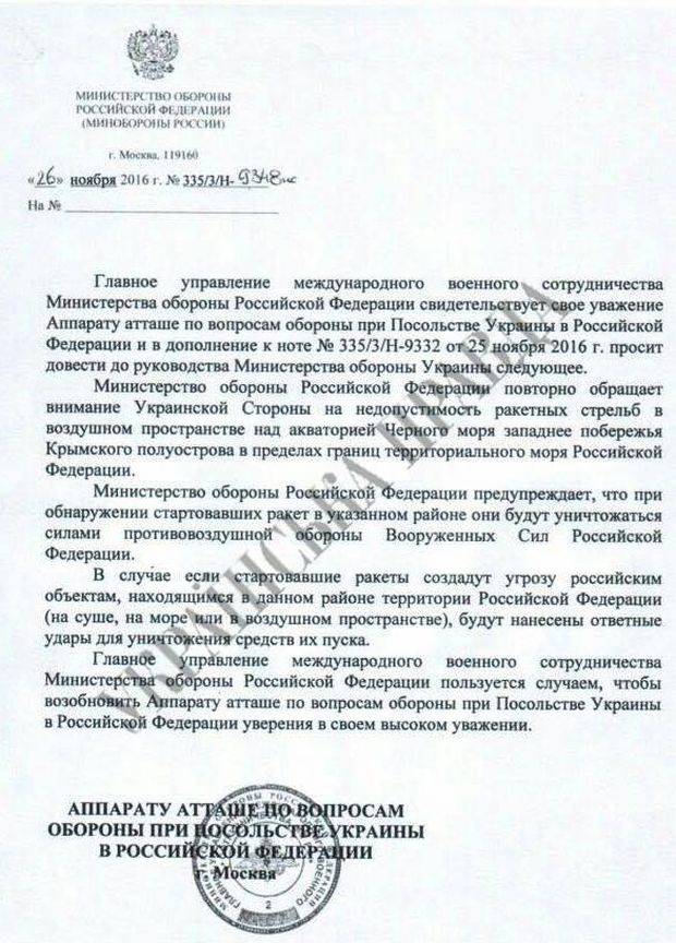 Киев заявил, что Россия угрожает Украине в связи с проведением ракетных стрельб ВСУ близ Крыма