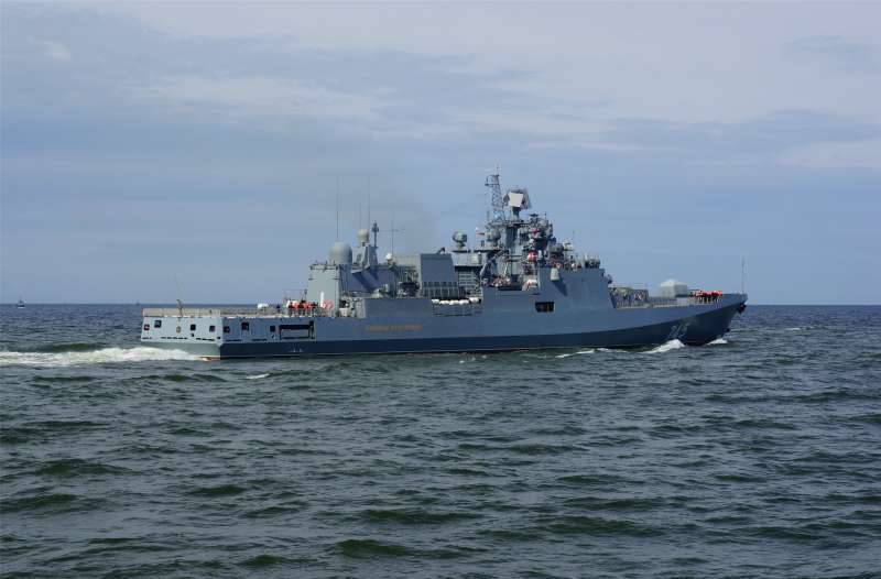La fregata "Ammiraglio Grigorovich" entrò nel Mar Mediterraneo