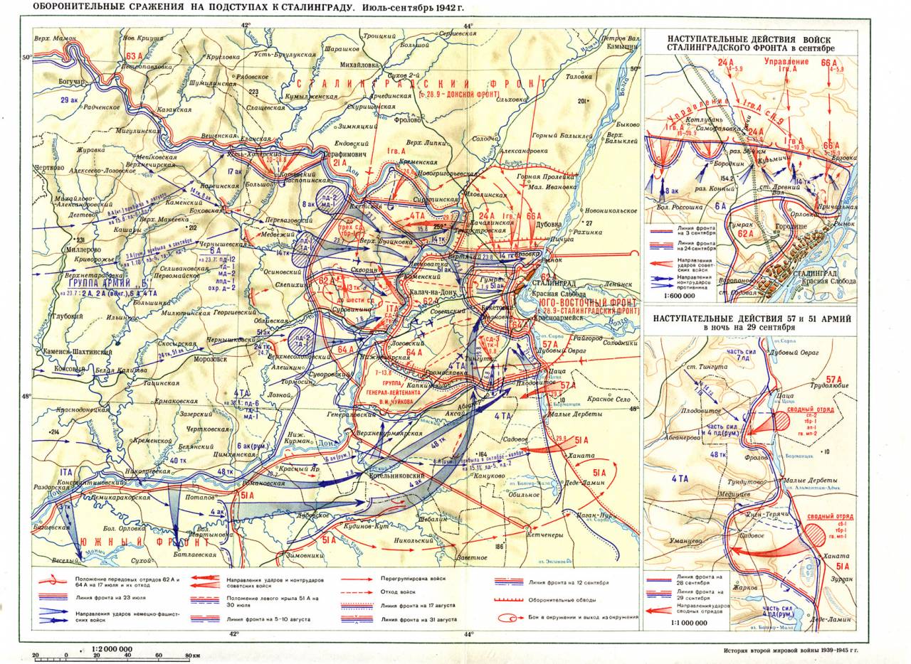 Карта наступление красной армии под сталинградом