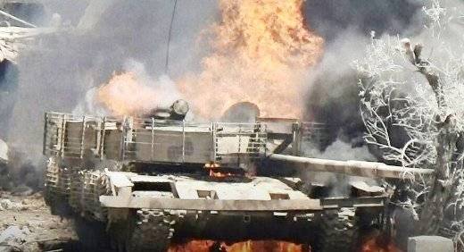 В Сирии уничтожен Т-72М1 местной модификации