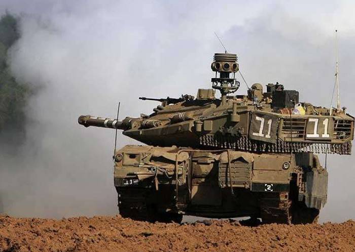 Israeli tank fired at a Hamas post in Gaza