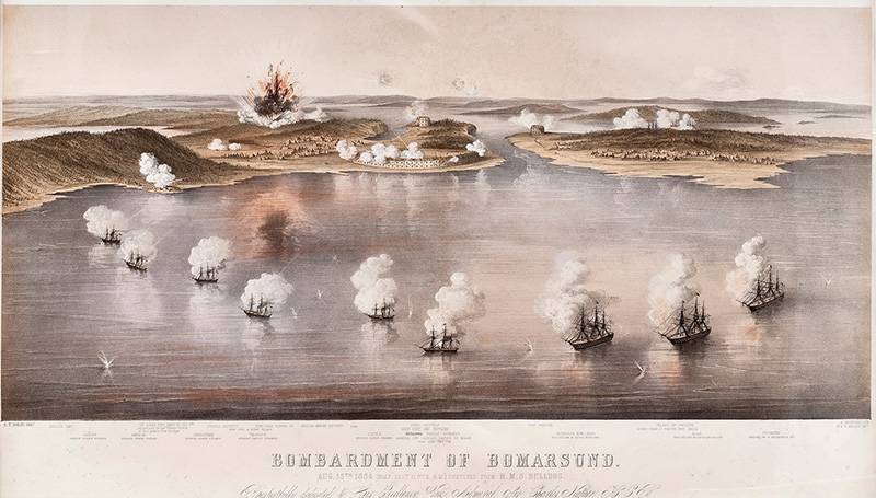 反对大型舰队的小堡垒。 防御bomarsund