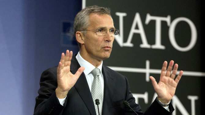 Stoltenberg decided once again to talk about the defensive nature of NATO?