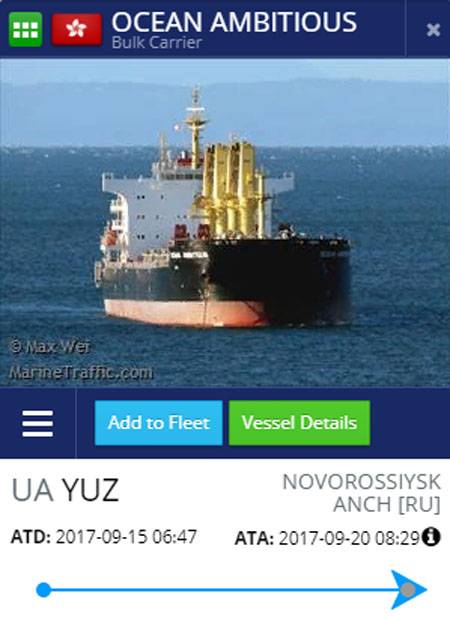 American coal delivered to Ukraine bulk carrier spotted on Novorossiysk raid