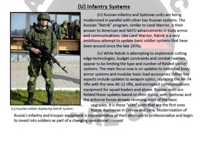 Russian units. Брошюра армии США. Us Soldier Basic Equipment.