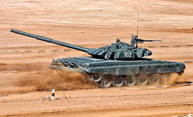 The main battle tank T-72B. Infographics