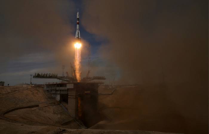 Lanzamiento del cohete Soyuz-2.1a con Progress MS-07 desde Baikonur