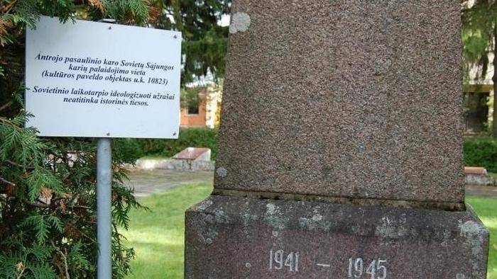 In Lithuania, "anti-ideological" tablets were installed near Soviet monuments