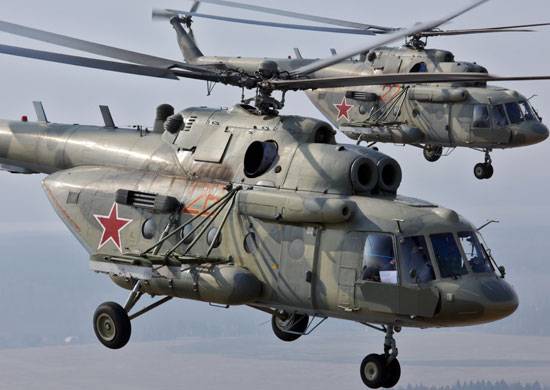 About 20, the crews of the Mi-8AMTSH launched a rocket attack on the "enemy" in the Rostov region