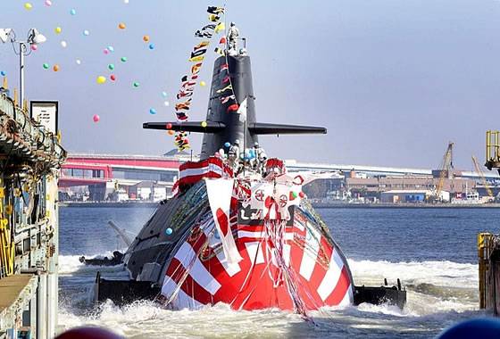 En Japón, se lanzó el décimo submarino de la camada.