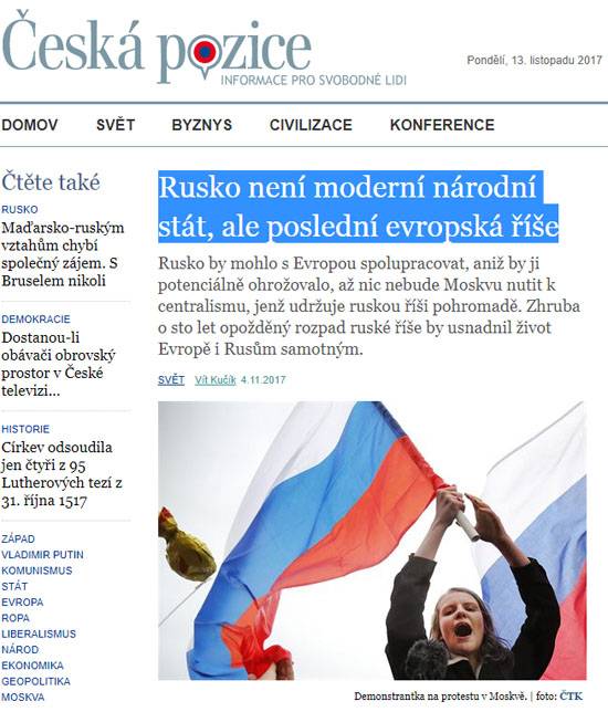 СМИ Чехии: Колониальная Россия должна распасться