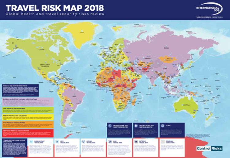 Strano rating International SOS. Livello di pericolo per i turisti di tutto il mondo