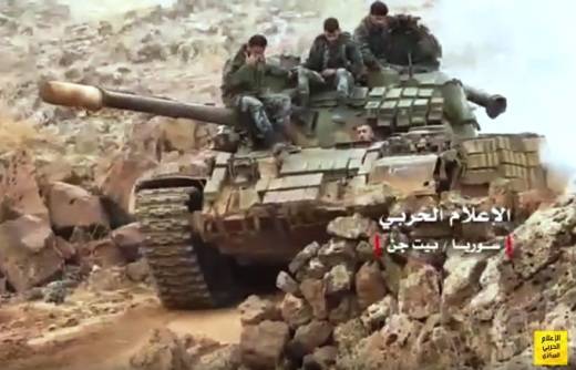 Sírios na área das Colinas de Golã envolveram tanques T-55