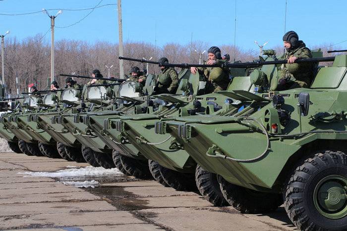 Новые БТР-82А поступили на вооружение учебного центра ЦВО