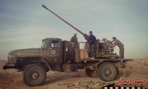 In Syria, a rare Ural-43206 spotted with a rapid-fire cannon