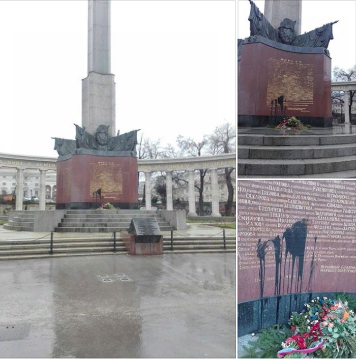 En Viena, profanó un monumento a los soldados soviéticos.