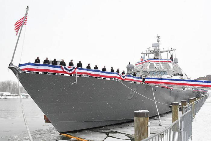 The newest US Navy warship stuck in the ice during the first voyage