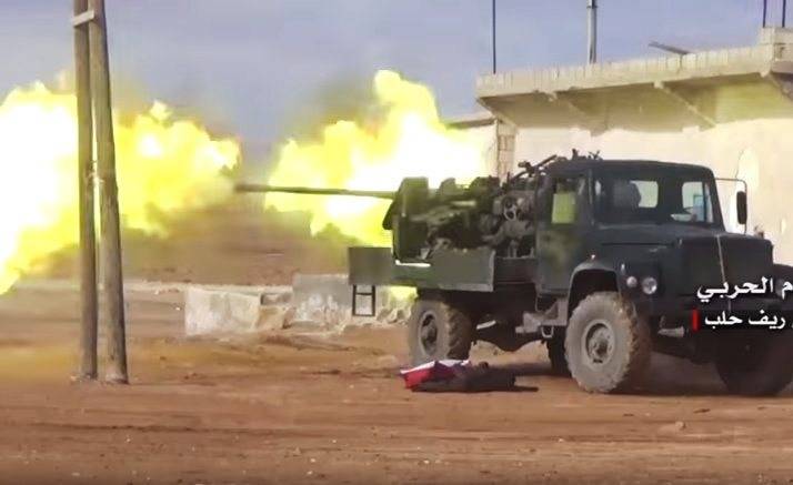 Syrian military armed GAZ-3308 rapid-fire anti-aircraft gun