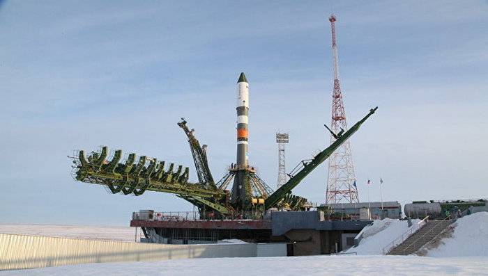Lancement d'une fusée Soyouz-2.1 avec le vaisseau spatial Progress MS-08 depuis le cosmodrome de Baïkonour