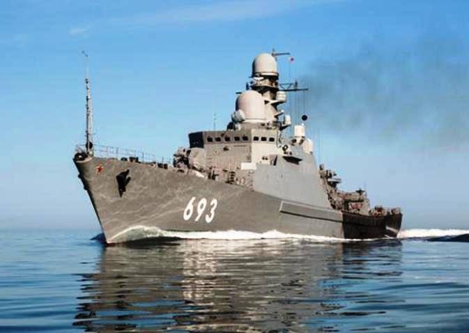 Rocket ship "Dagestan" performed shooting in the Caspian Sea