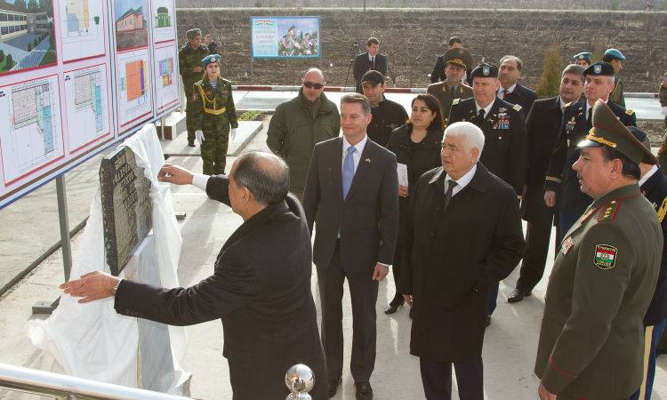 The United States opened a mobile army training center in Tajikistan