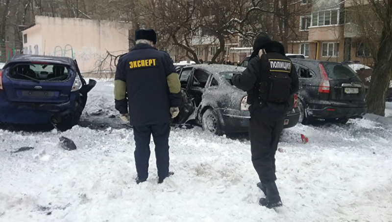 No centro de Donetsk uma explosão trovejou