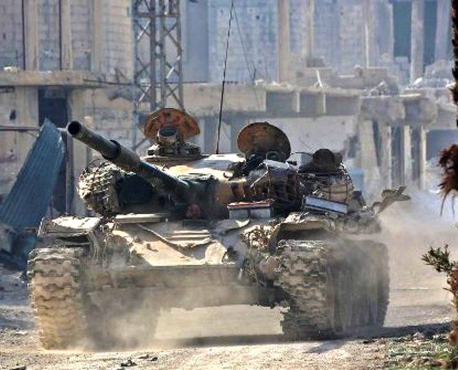 Syrian tankers are experiencing a lack of "reactive armor"