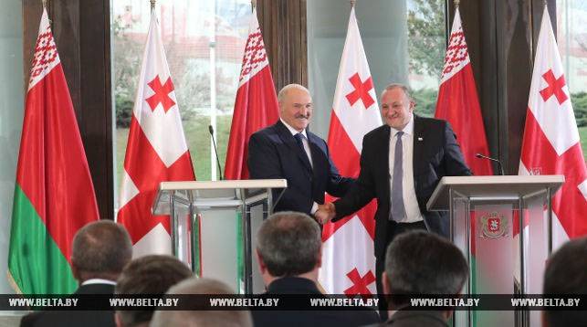 What did the Belarusian president discuss with the Georgian authorities in Tbilisi?