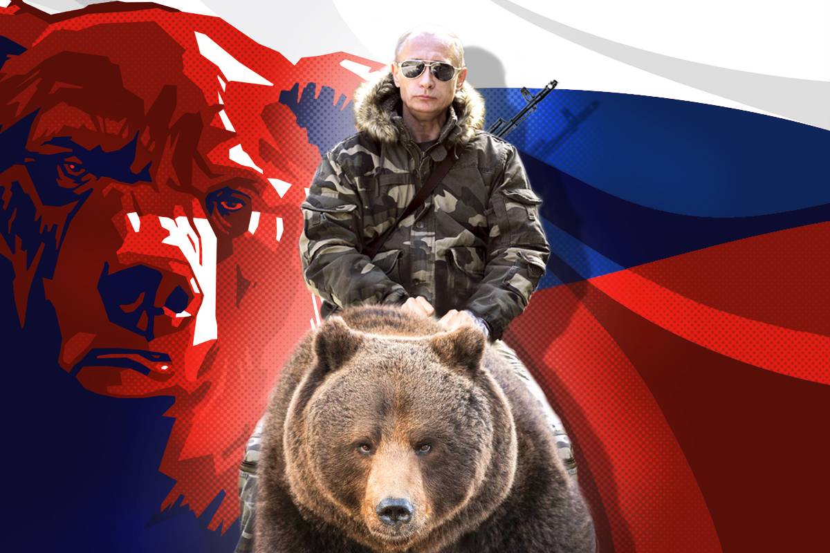 Россия така. Медведь Россия. Флаг России с медведем. Медведь с флагом.