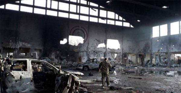 What does the T-4 airbase look like after a rocket attack