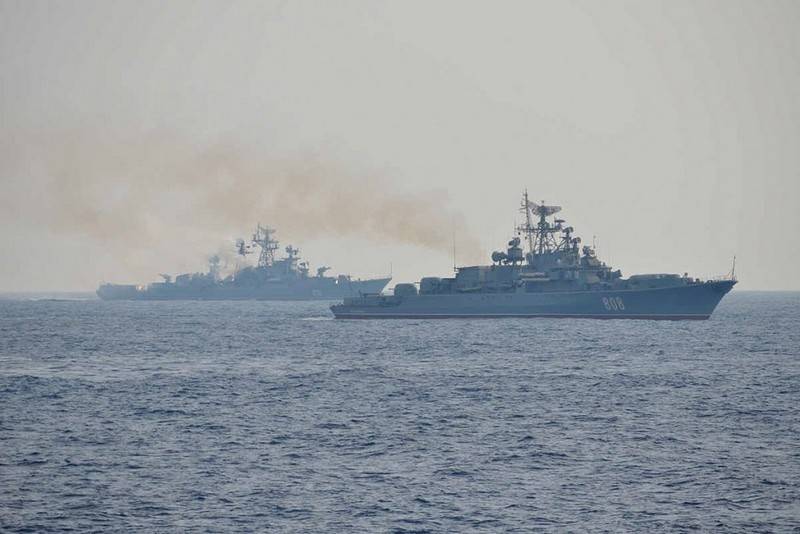 Las enseñanzas continúan. Barcos rusos despedidos en el mediterráneo.