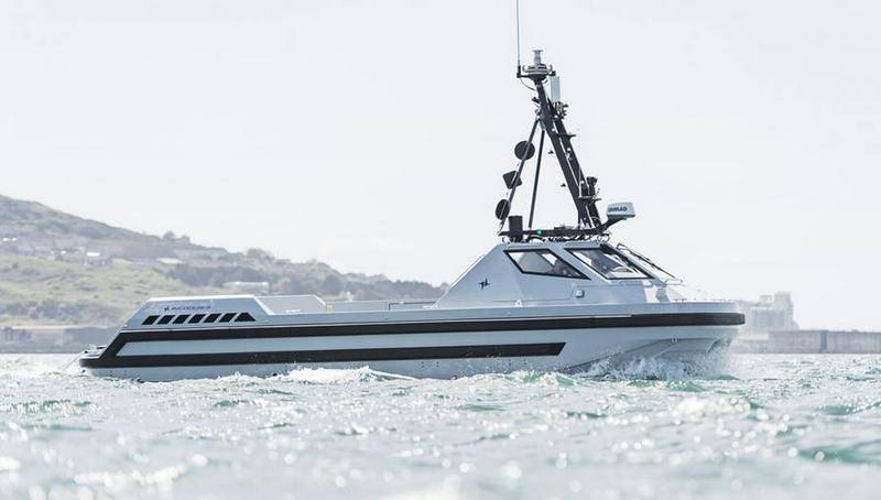 First and classified. The British Navy received an unmanned mine sweeper