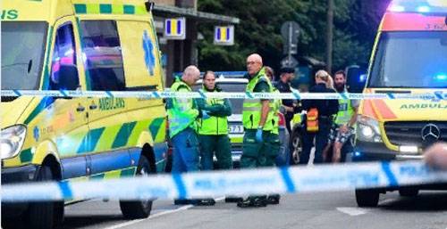 In Malmo, Sweden, an unknown man shot football fans